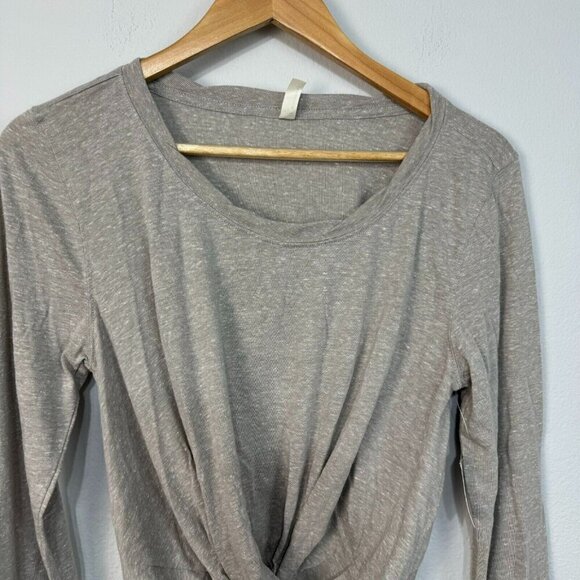Free People Movement Undertow Long Sleeve Cropped Top Heather Grey Size M - Picture 4 of 16